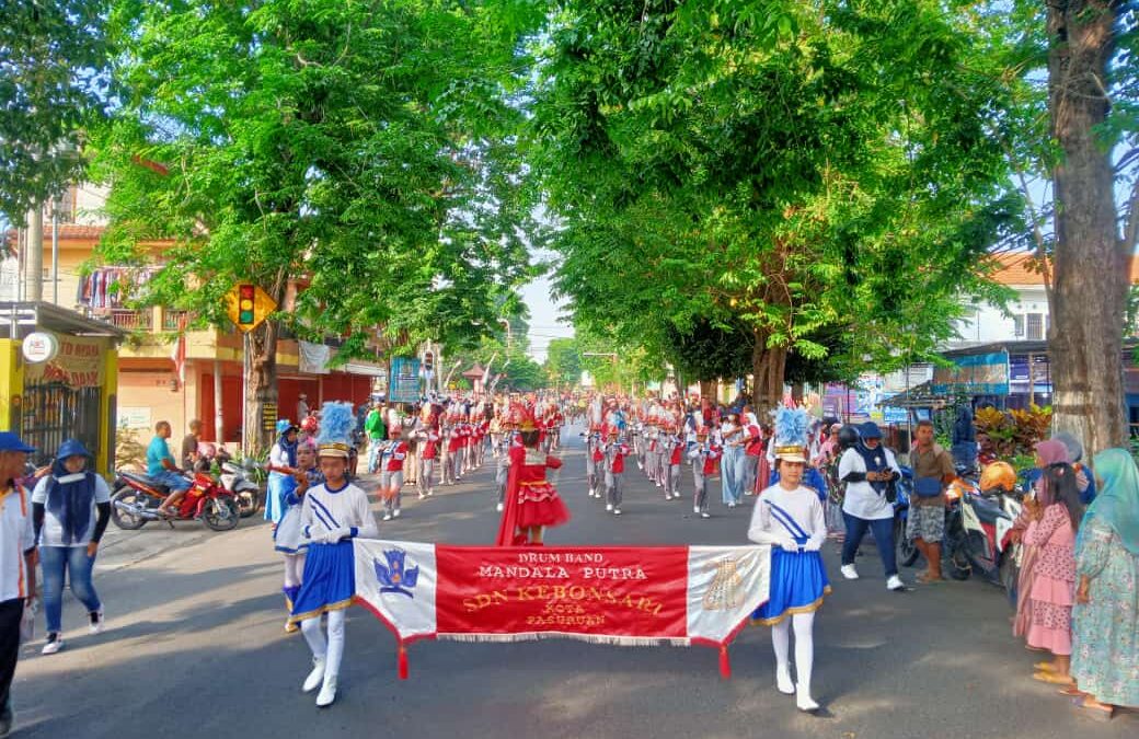 UPT SD Negeri Kebonsari Kota Pasuruan Tampil Dalam Ajang Parade Drumband Kapolres Pasuruan Kota Cup Tahun 2022
